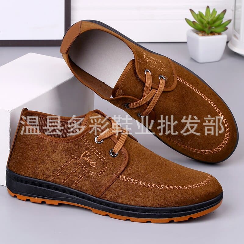 Breathable Old Beijing Cloth Shoes for Men, Lace-up Casual Cloth Shoes, Canvas Shoes, Walking Shoes for Middle-aged and Elderly, Sneakers for Spring and Autumn