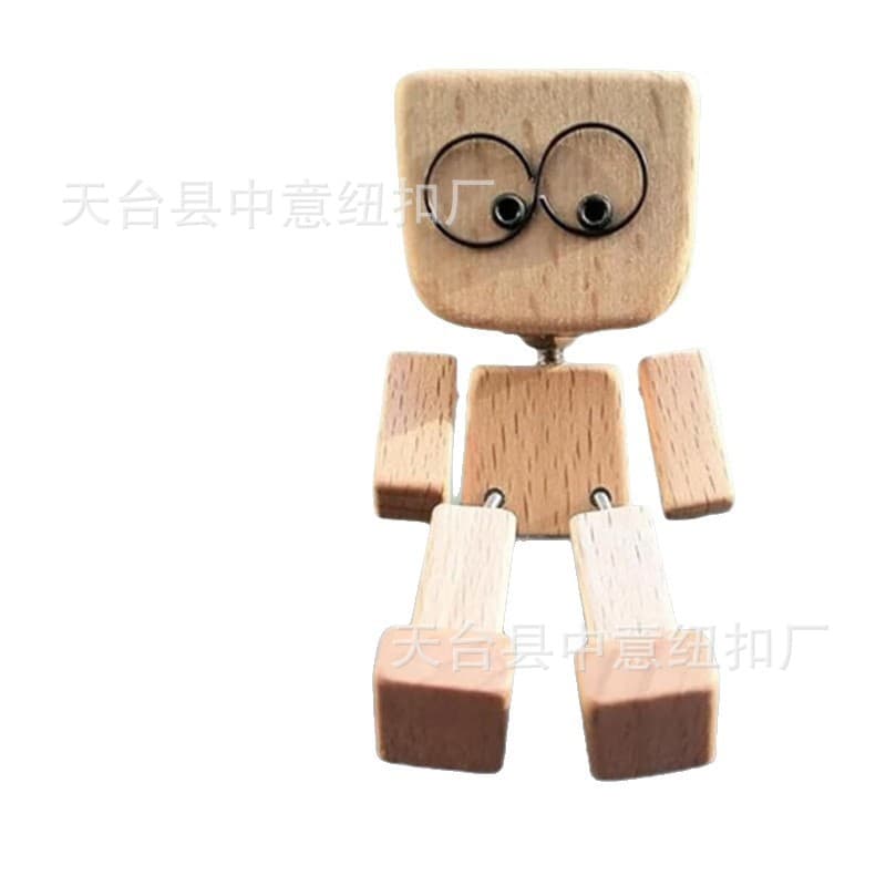 New Cross-Border Shaking Feet Wooden Doll Car Decoration Ornament from Source Factory