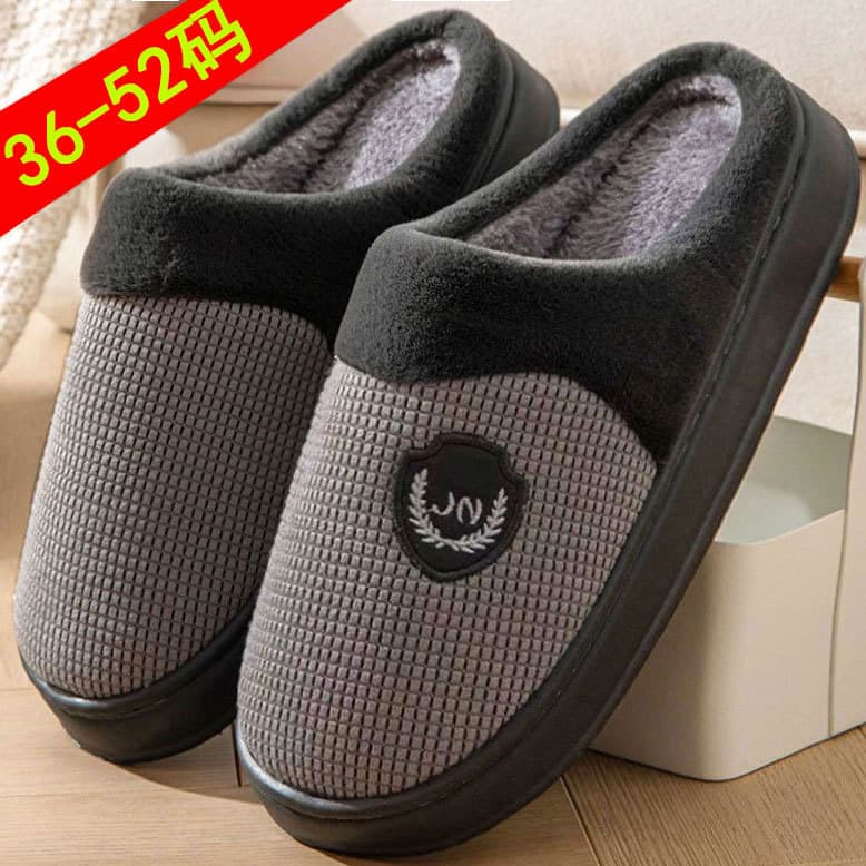 2025 New Style Cotton Slippers Men and Women Winter Fleece-Lined Home Use Thick Sole Anti-Slip Cotton Shoes Home and Outdoor Couples Warm