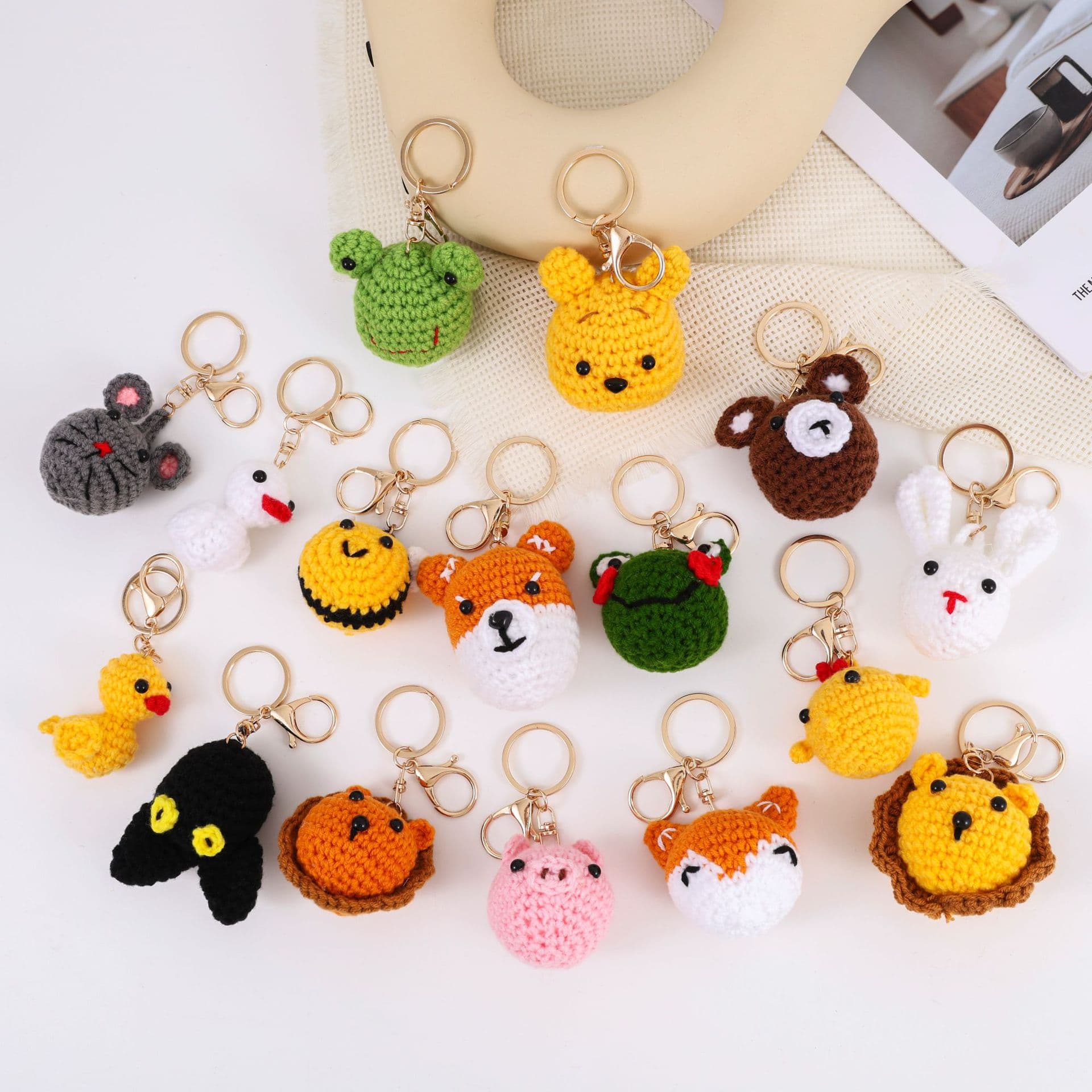 Piggy pendant wool hand-knitted diy crochet material package crocheted hand-made doll cute homemade