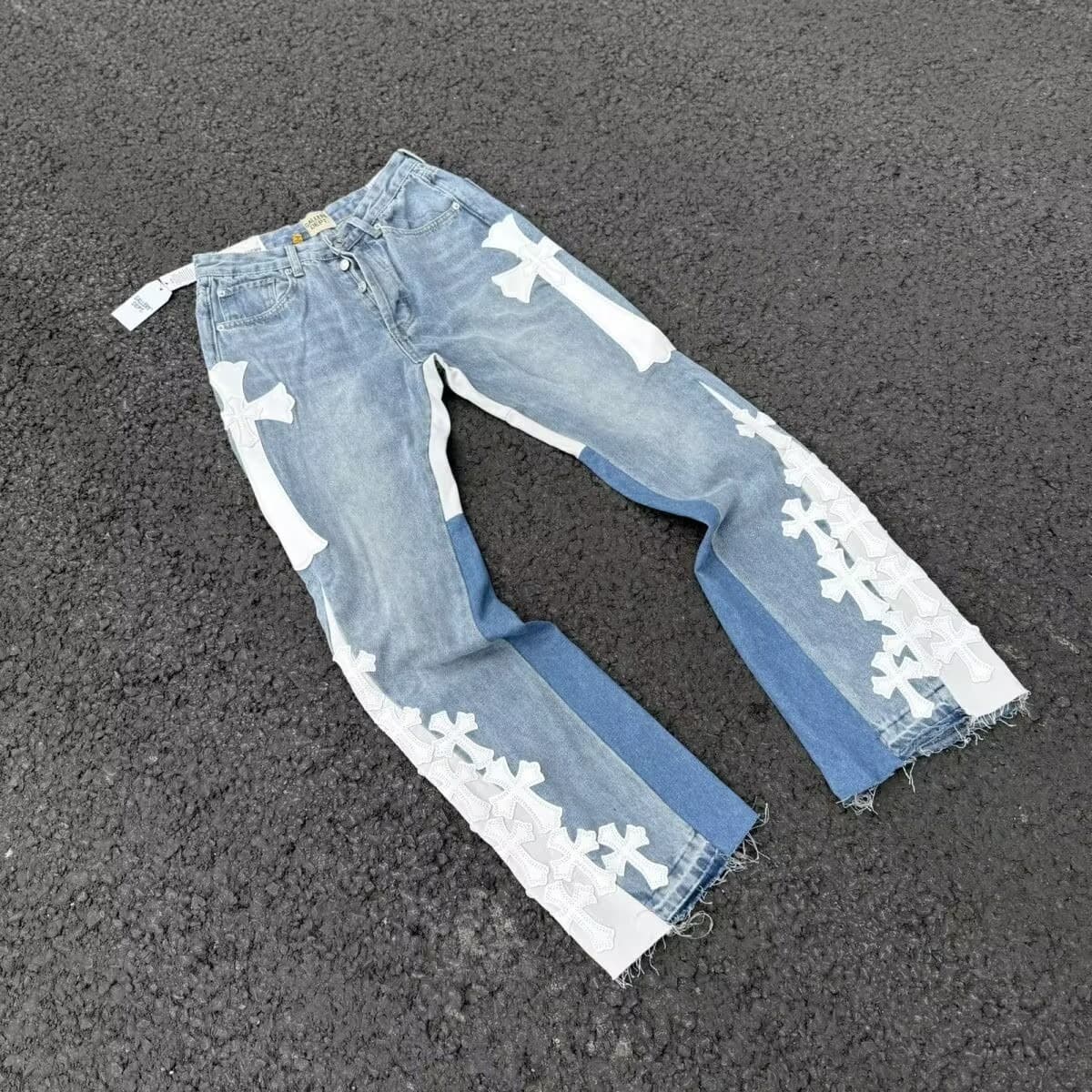 Trendy Casual Patch Slim Fit Skinny Jeans with Distressed Embroidery for Men