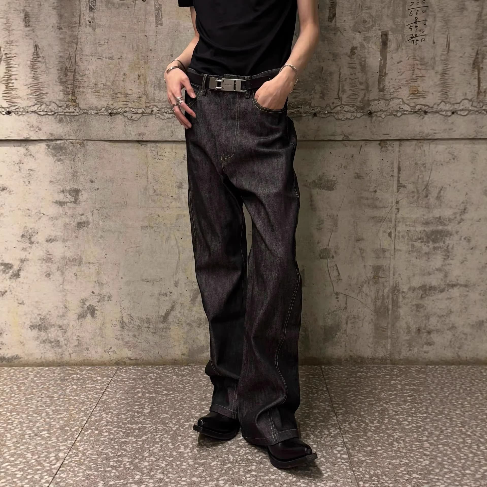 Original Bull 13oz Versatile Bootcut Jeans Commuter Essential Jeans with Embroidered Leather Patch Cleanfit for Men and Women