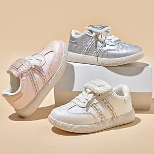 Girls' Board Shoes & Casual Shoes 2026 Spring/Autumn New Children's Sneakers Baby Breathable Shoes with Velcro