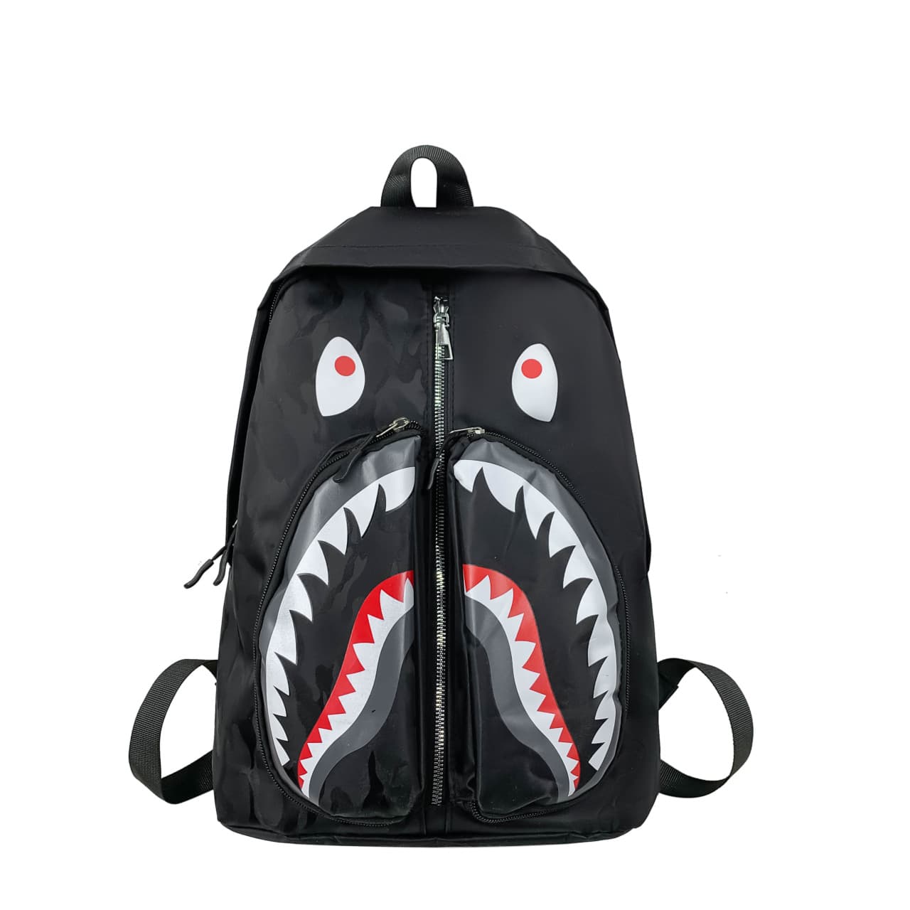 2024 New Shark Schoolbag Bape Personalized Graffiti Student Backpack Men's and Women's Fashion Trendy Backpack
