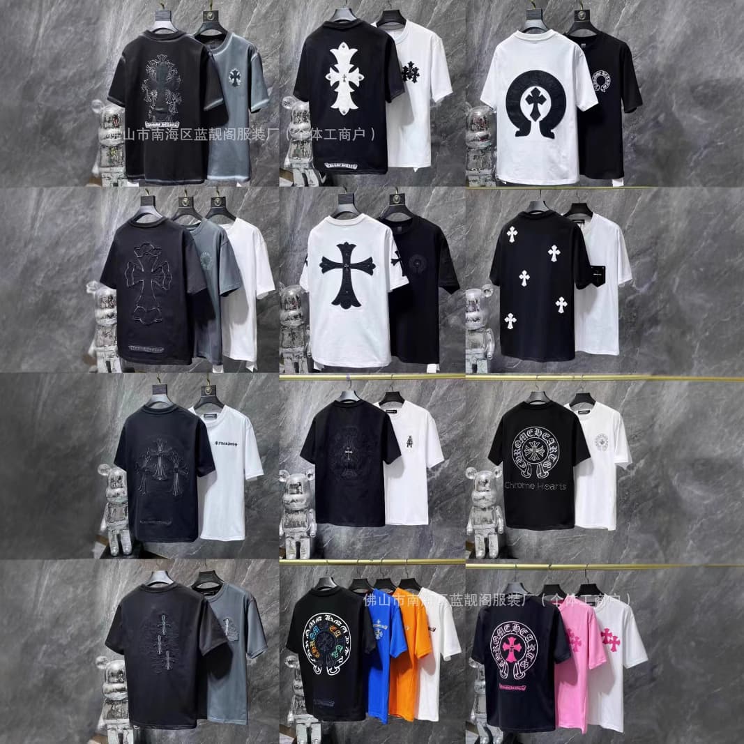 Versatile and heavyweight 24 new style Croton summer trendy brand short-sleeved European and American street men's and women's half-sleeved T-shirt series