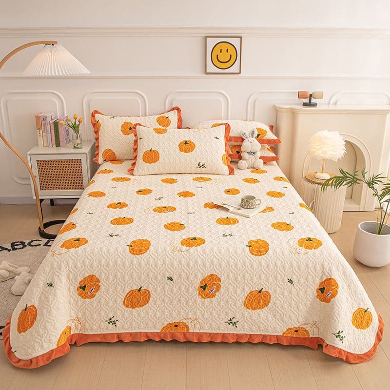Milk Velvet Crystal Velvet Bed Cover Mattress Pad Blanket Quilted Warm Flannel Bed Sheet Thickened 3-Piece Set