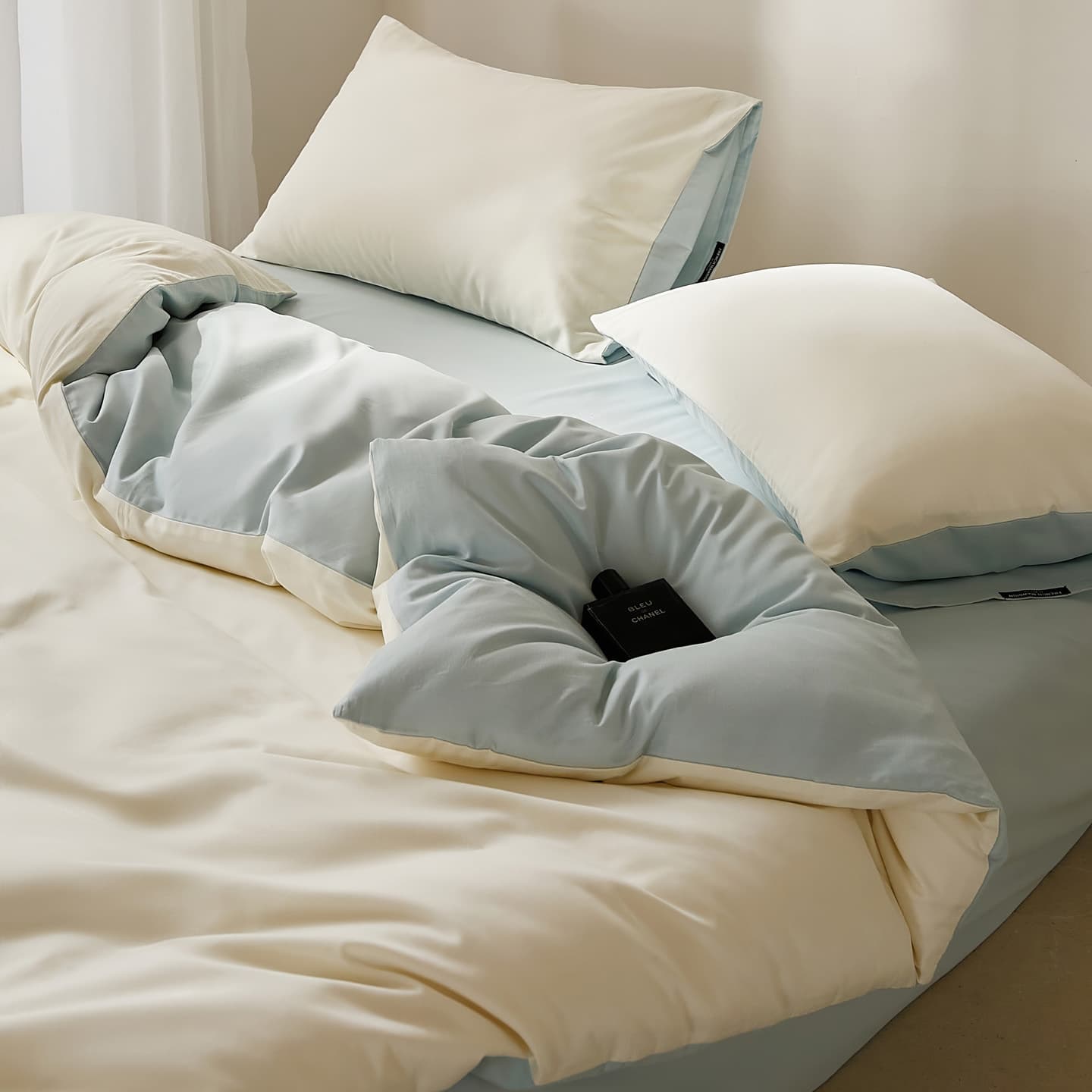 Casual 100S Xinjiang Long-Staple Cotton Thickened Brushed Four-Piece Bed Sheet Set Quilt Cover Bedding for Autumn and Winter Warmth