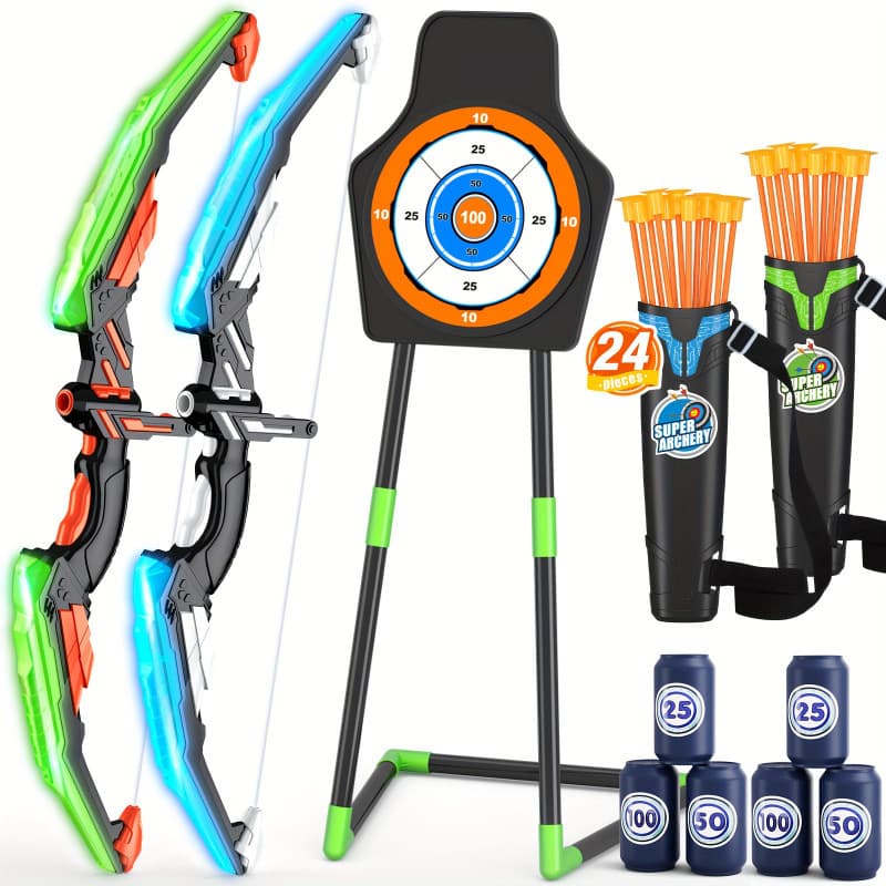 2026 New Cross-Border Drop Shipping LED Glowing Archery Set Material Indoor/Outdoor