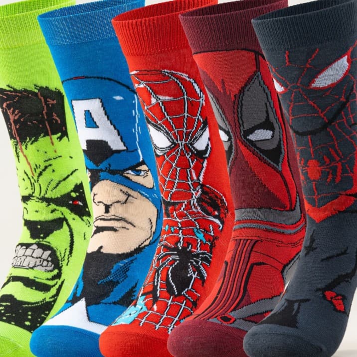 Men's European and American style Spider-Man DC Marvel cotton socks, breathable and comfortable, personality long socks for women, cross-border character socks