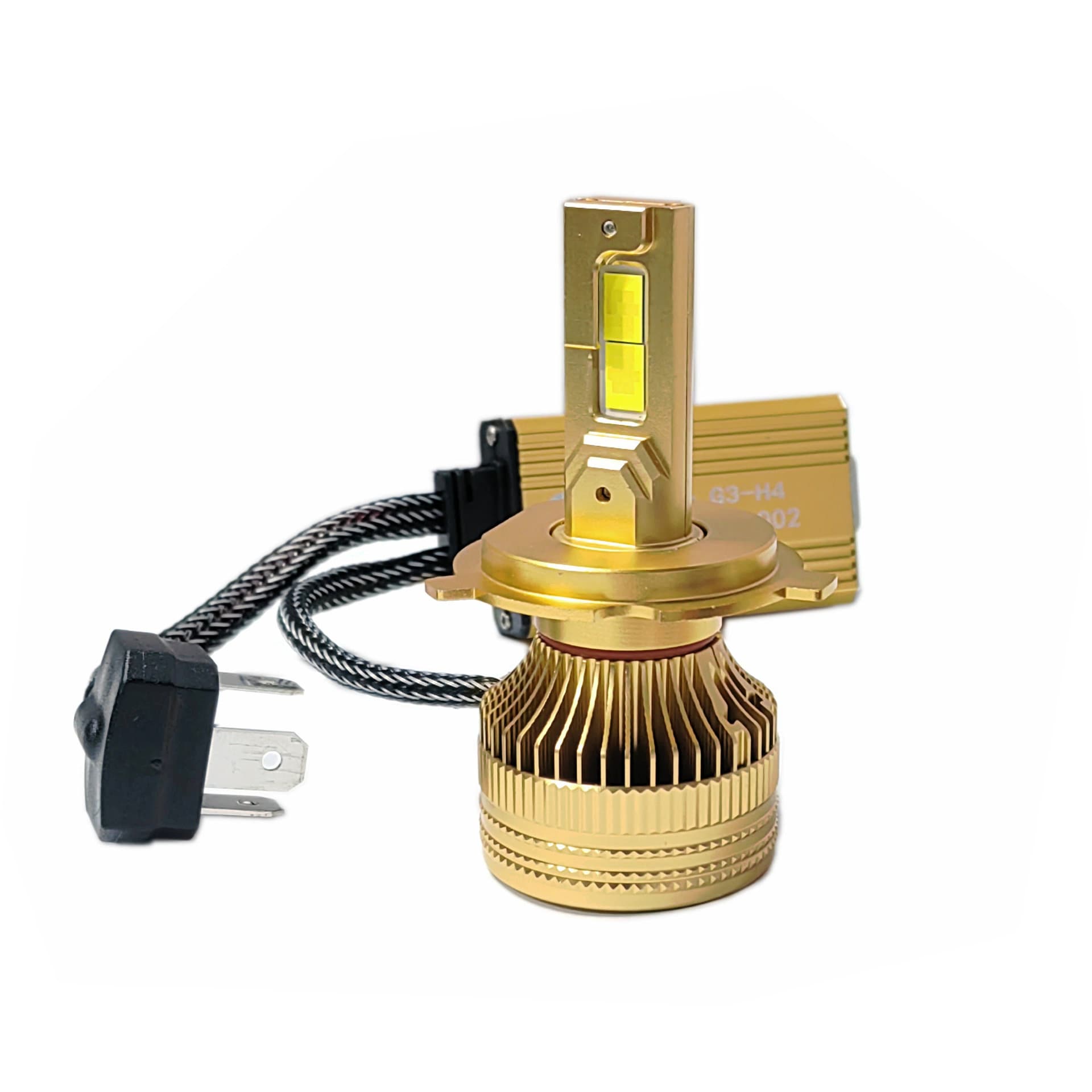 Golden LED Car Headlight Bulb High Brightness H4 H7 H11 HB3 Automobile Frontal Lamp for All Cars Aluminum Material Long Lifespan