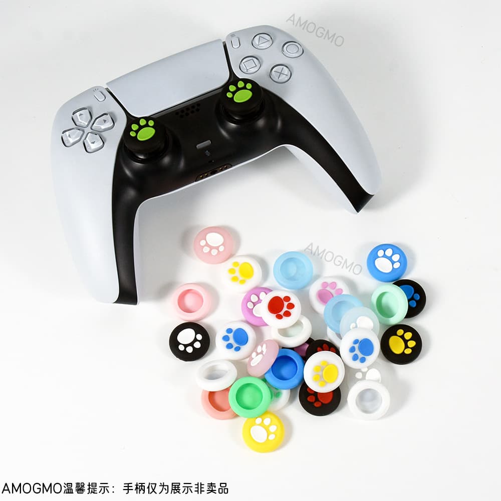 PS4/PS5 Game Controller Thumb Grip Caps NSPro Silicone Cat Paw Button Protective Caps Universal Joystick Covers