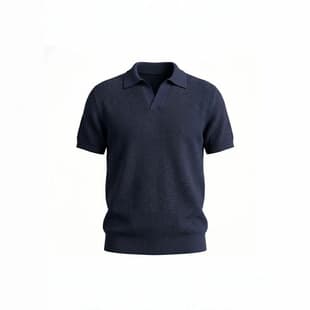 Custom Men's Linen Blend Pineapple Knit Short Sleeve Knitwear Breathable Casual Old Money Seagull Collar Polo Shirt