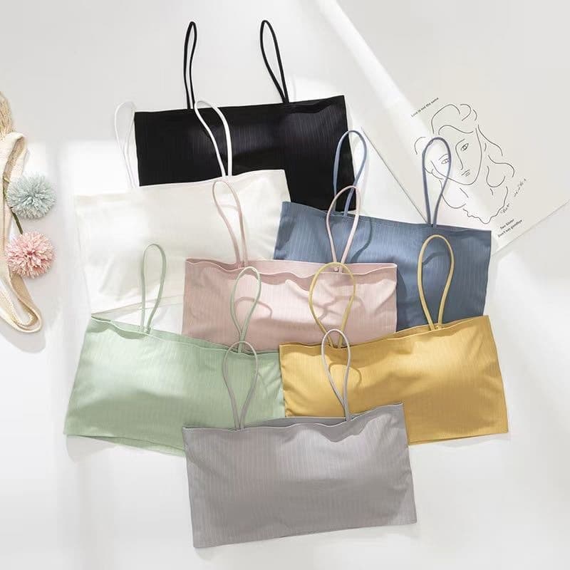 Off-Shoulder Ice Silk Tube Top Strapless Camisole Plus Size for Women, Summer Thin Korean Style Backless Student Top