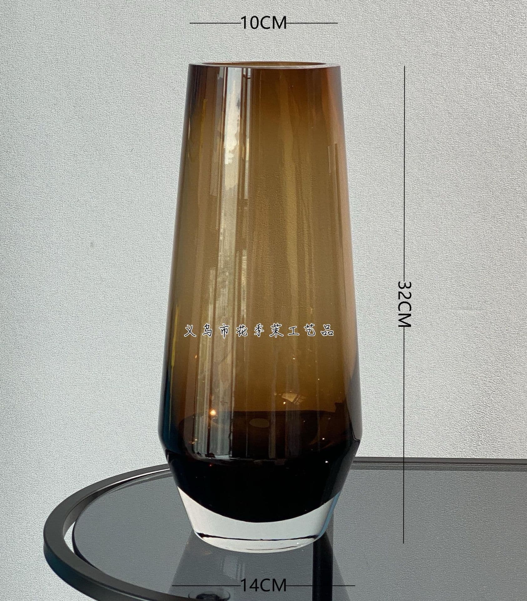 HJM-Italian Designer Minimalist Luxury Glazed Glass Vase for Home Living Room Flower Arrangement Soft Decorative Ornament