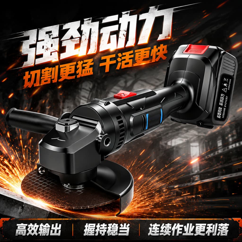 Lithium Battery Angle Grinder Rechargeable High Power Polisher Cutting Machine Hardware Tool Kit Woodworking Electric Lithium Battery A