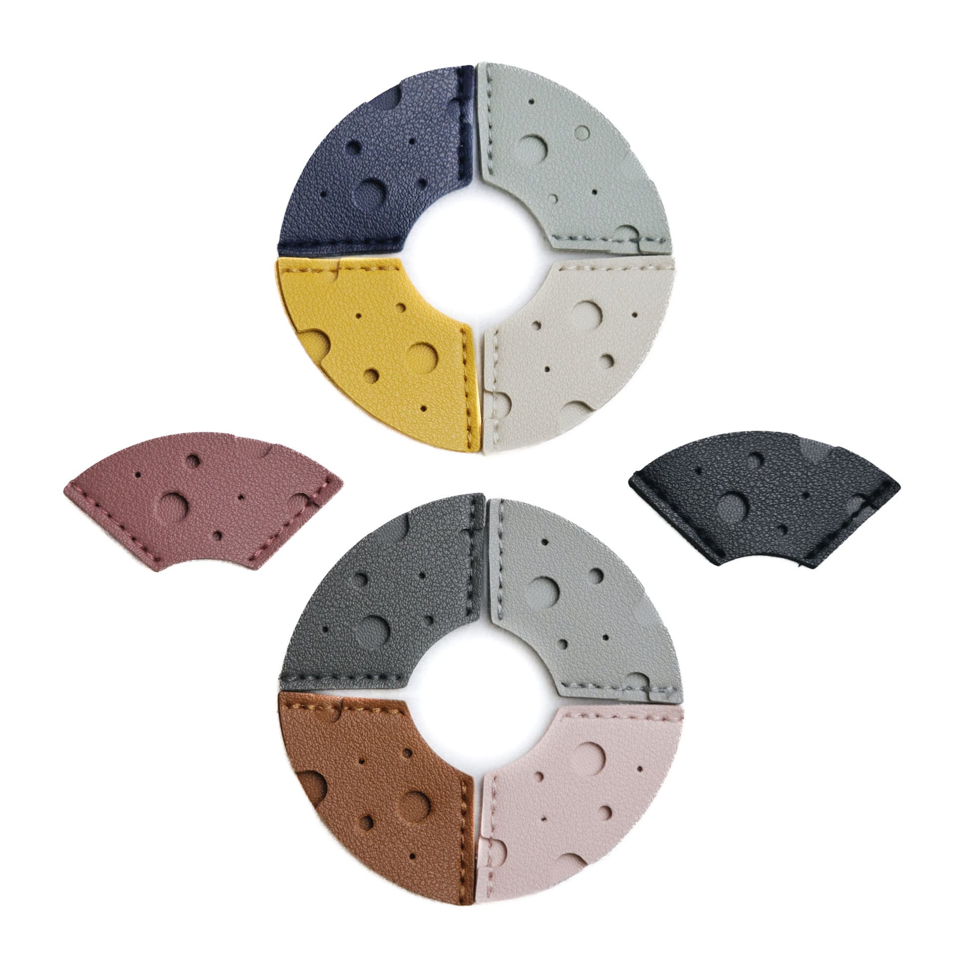 2025 Cross-Border PU Leather Triangular Fan-Shaped Hollow Cheese Book Corner Solid Color Book Label Page Clip In Stock