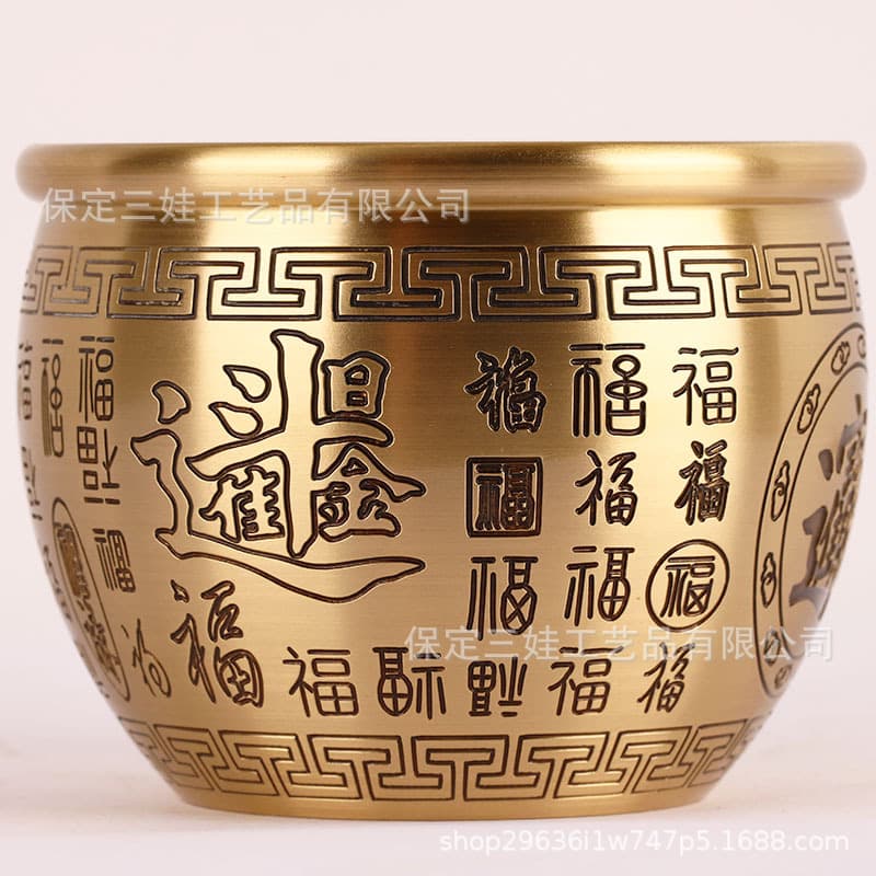 Brass Rice Jar, Attract Rice and Treasure Brass Craft Ornament
