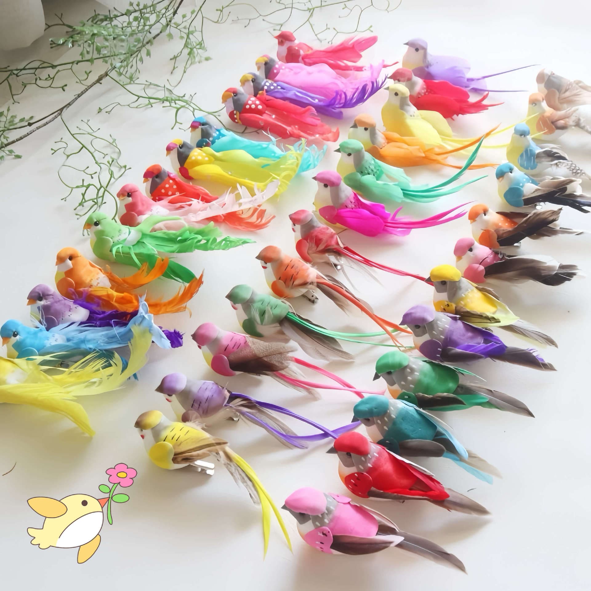 [Feather Bird Simulation Multiple Styles] Garden Courtyard Decoration Ornament Landscape Kindergarten Cute Arrangement Prop