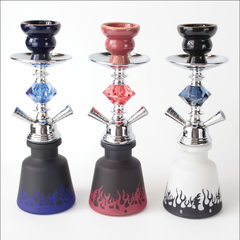 Cross-border exclusive supply of popular Arabian hookah bar single and double-tube glass hookah and shisha complete set