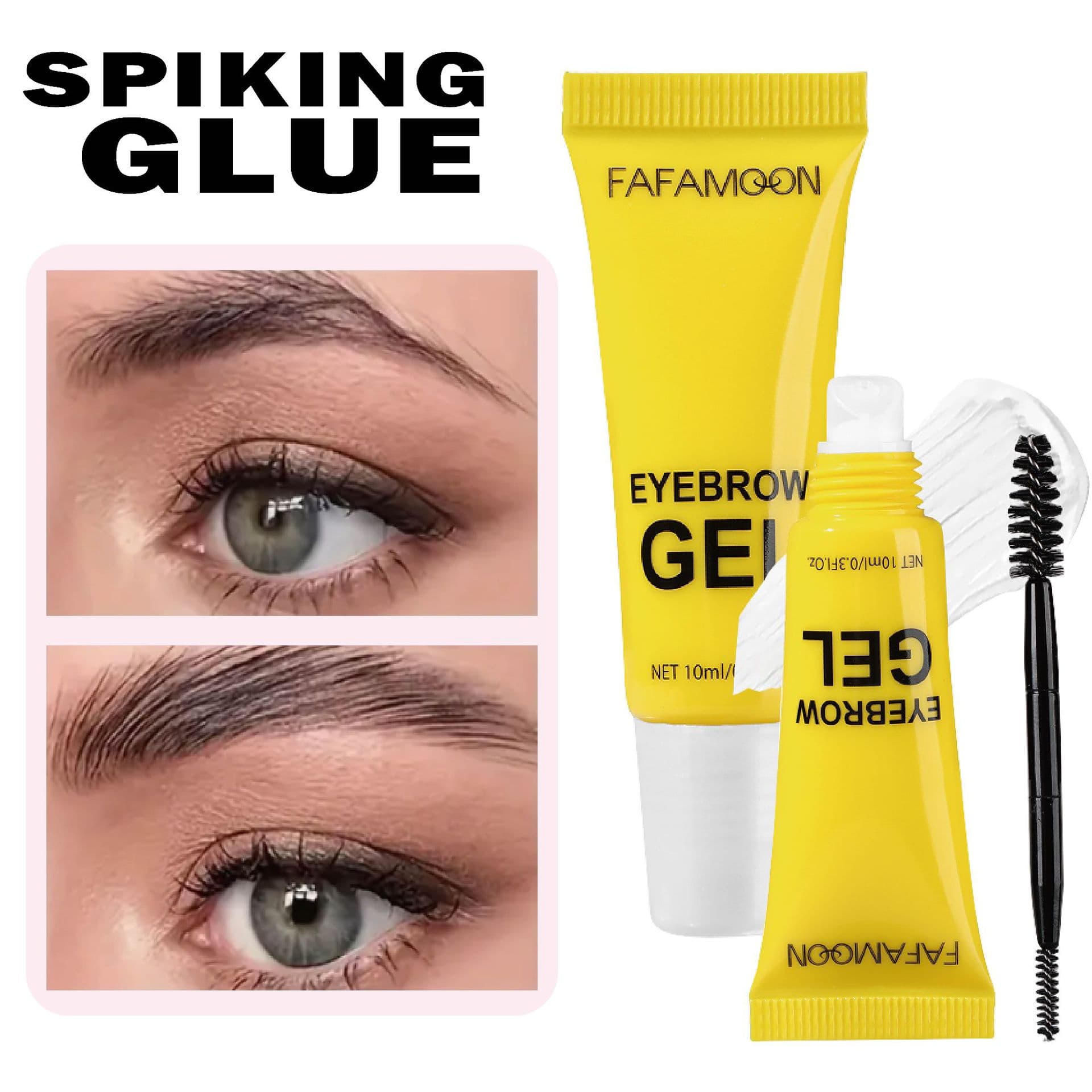 Cross-border Export Eyebrow Setting Gel Eyebrow Styling Wax with Brush Natural Brow Gel Strong Hold Eyebrow Wax Fafamoo