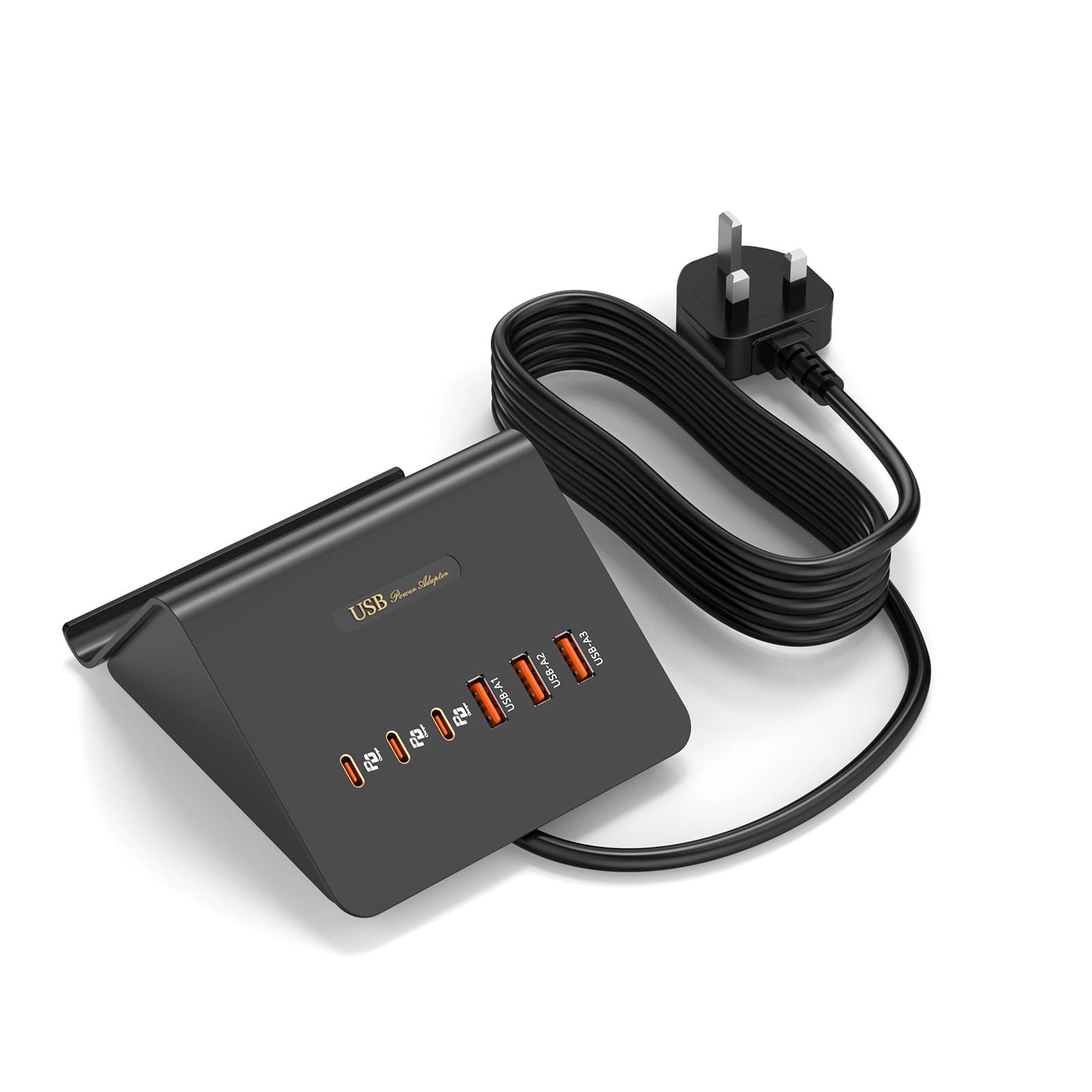 15W Desktop Charger with Multiple USB Ports for Charging Smartphones, Tablets, and Bluetooth Speakers