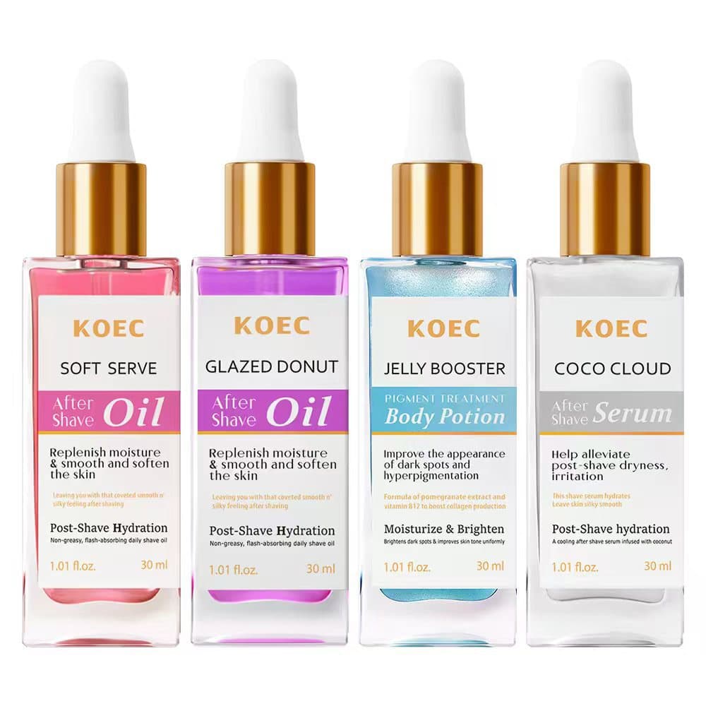 KOEC purple beard care essential oil moisturizing body massage essential oil tk popular wholesale Donut Shave Oil