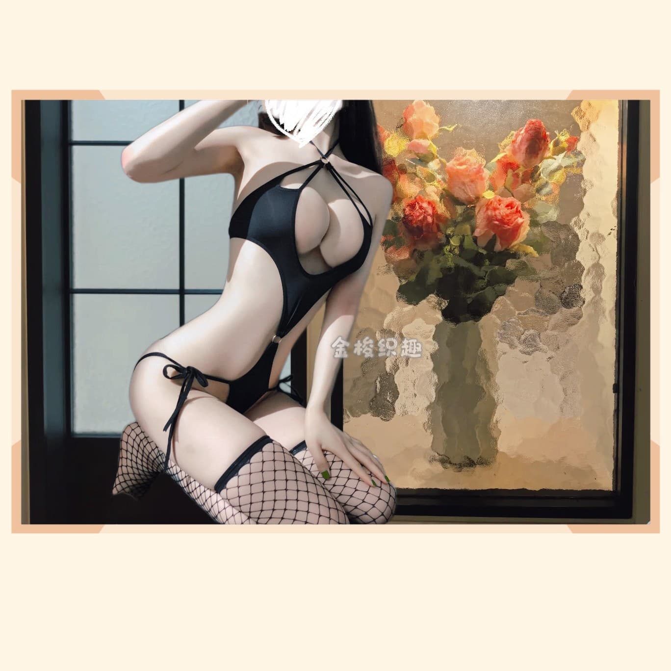 Sexy Lingerie Three-Point Tie-Up Underwear Anime See-Through Hot Temptation Small Bust Push-Up Bodysuit 247