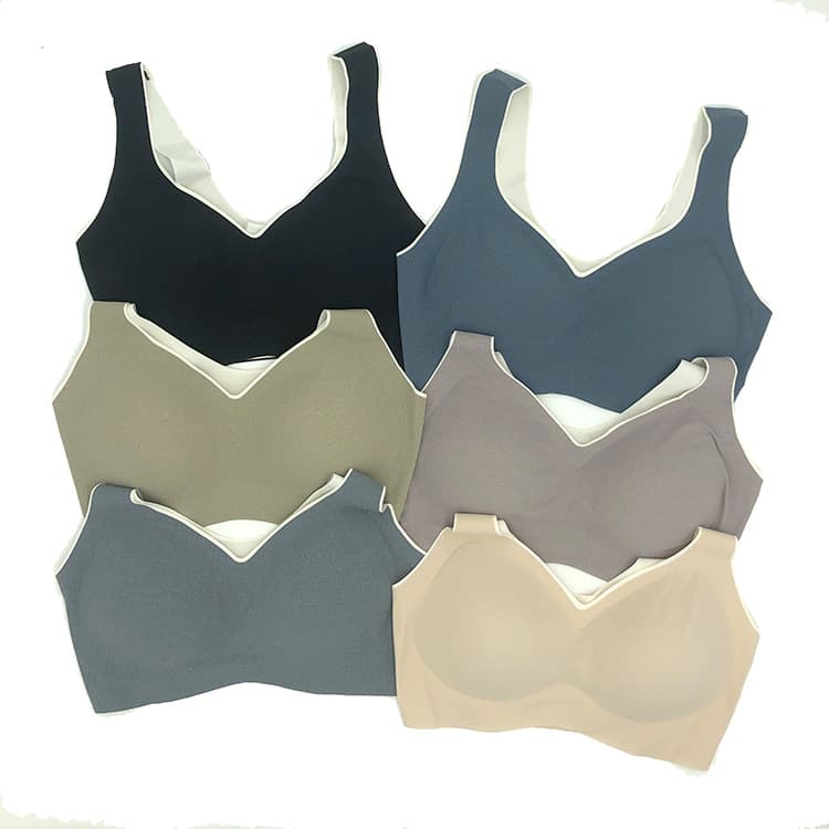 Premium Seamless Bra, Zero Restriction with Silk Lining, Push-Up Vest for Small Bust, Color Block 2168, Soft Support Women's Underwear