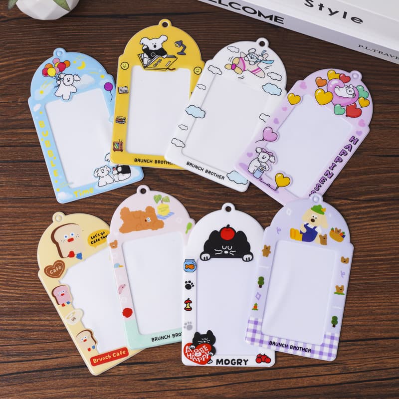 Cute Jelly Card Sleeve with Lanyard, Cartoon Girl Badge Card, Bus Protection Card, Campus ID Card