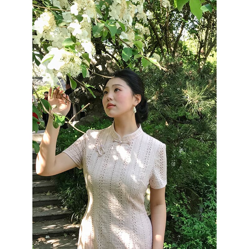 62381 Chinese Style New Literary Retro Dress 2026 Summer New Slim Daily Temperament Plus Size Cheongsam