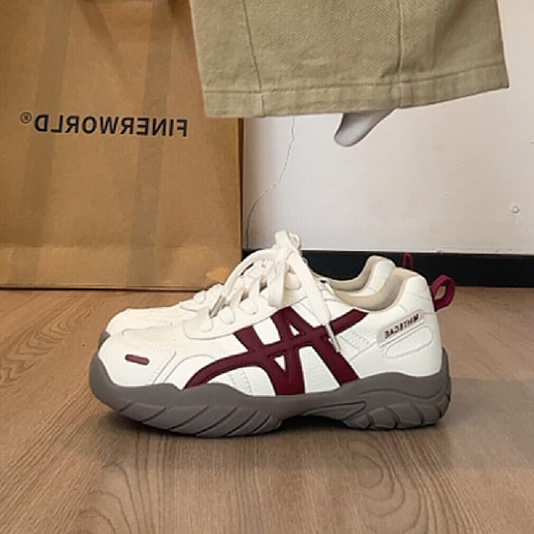 Retro Chunky Platform Agam Training Shoes for Women 2025 Fall New Style Versatile Casual Sneakers Soft Sole Dad Shoes for Women