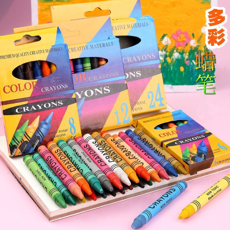 New product 6, 24-color student crayon set, eco-friendly children's creative doodle oil pastels wholesale at competitive prices