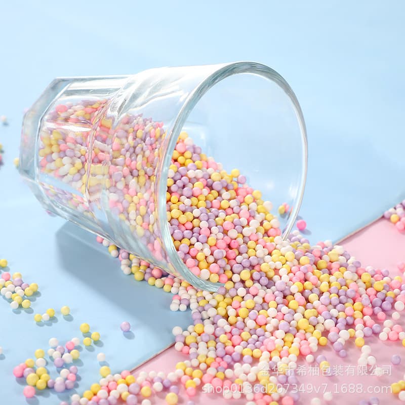 Colorful Round Balls Macaron Foam Balls 2-4mm, Surprise Gift Box Filling, 1g per Pack of Bobo Balls