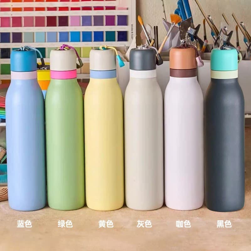 New Cross-Border Insulated Cup 304 Stainless Steel Water Bottle Outdoor Handle Large Capacity Sports Flask Festival Gift
