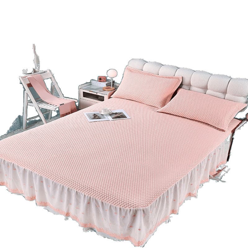 Cooling Mat Heart-Shaped Beaded Cool-Touch Ice Silk Mat, Summer Bed Skirt, Home Use Washable Foldable Air-Conditioning Soft Mat, Breathable and Cool