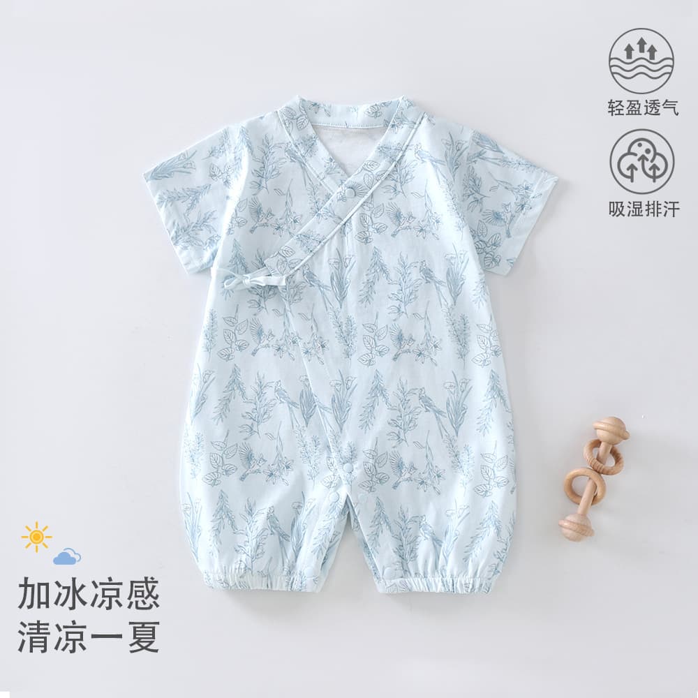 Maienmir Baby One-Piece A-Class Pure Cotton Thin Climbing Jacket Short-Sleeve Newborn Summer Baby Monk Wear