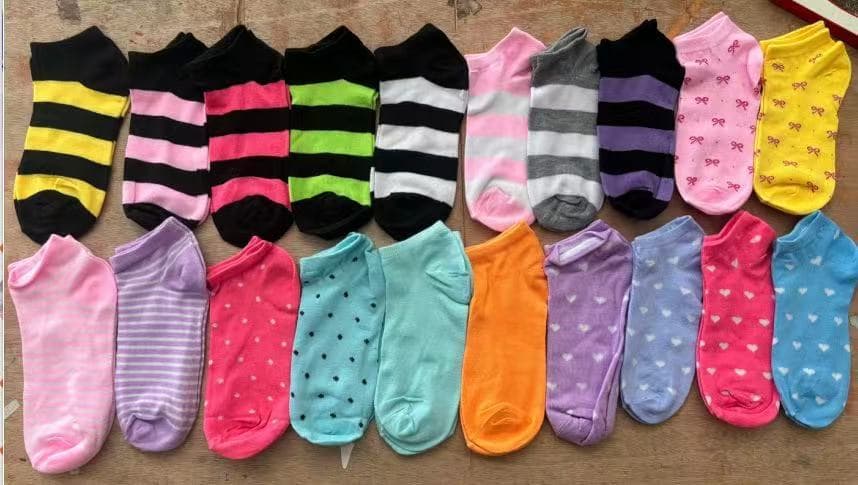 Polyester-cotton blended women's socks, bulk wholesale, street stall, cross-border, short tube, low-cut no-show socks, Zhuji solid color export