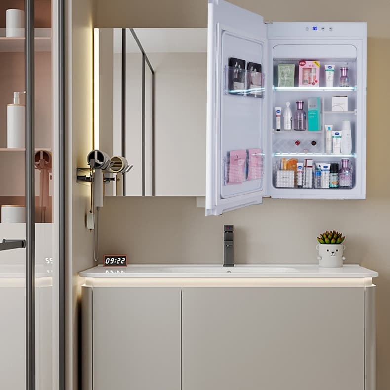 Refrigerated Cosmetic Organizer for Bathroom Wall Cabinet, Built-in Installation, Semiconductor Air Cooling, Skin Care, Frost-Free