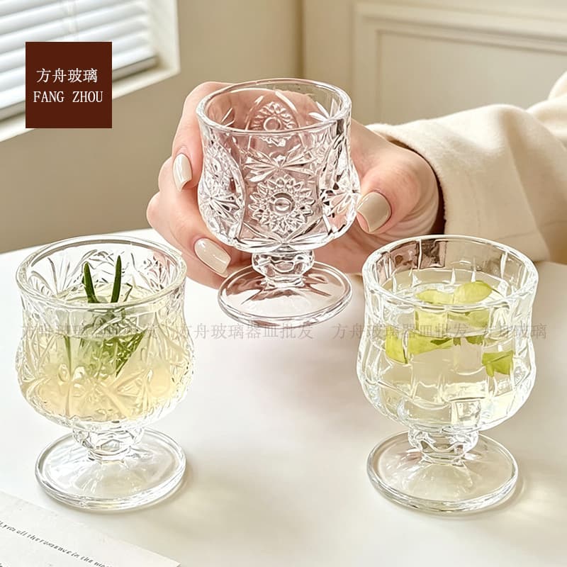 Creative Pattern Glass Cup Small Whiskey Cup Home Use Red Wine Port Wine Tasting