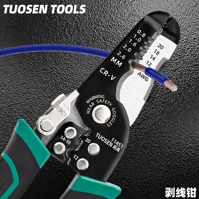 Tuosen Hardware Tools Multi-functional Manual 7-inch Wire Stripper Labor-saving Network Cable Pliers Crimping Pliers Electrician 6-inch Wire Stripper