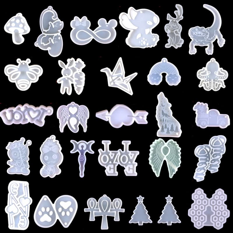 Valentine's Day love earrings, various keychains, silicone molds, cross-border DIY handmade epoxy resin molds