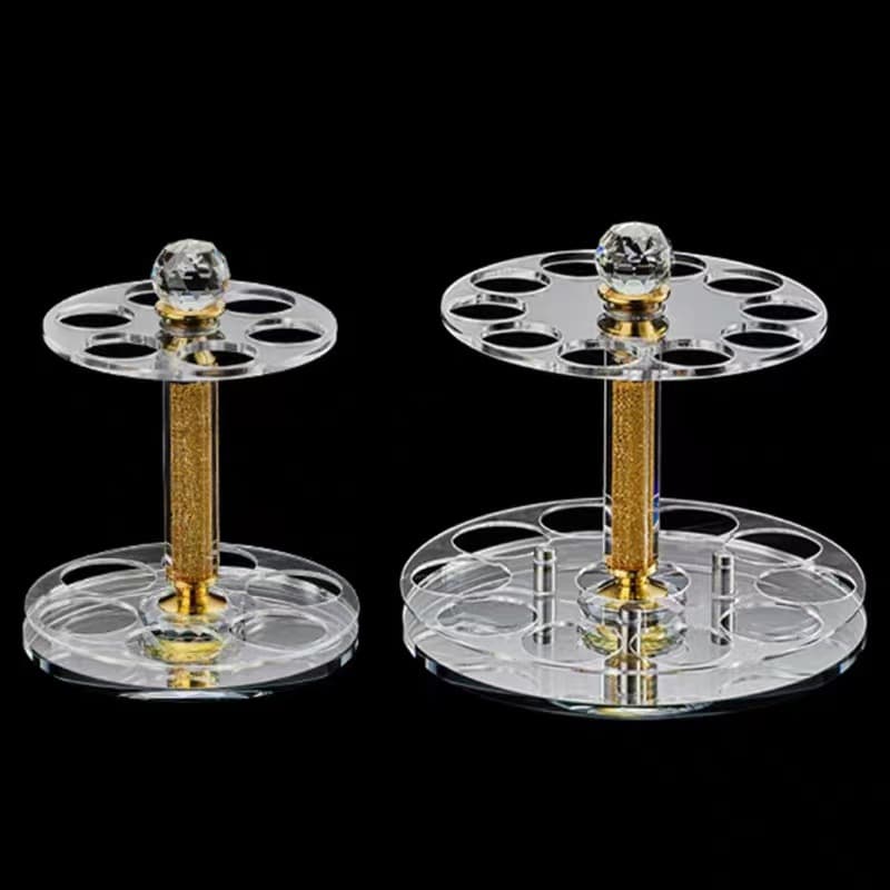 Gold Foil Crystal Rotating Cup Holder, Baijiu Cup Wine Divider Storage Tray, Shot Glass, Beer Cup Rack