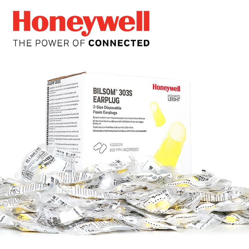 Honeywell 1005074 Bilsom 303 Noise Reduction Earplugs, Bullet-Shaped PU Foam Protective Earplugs