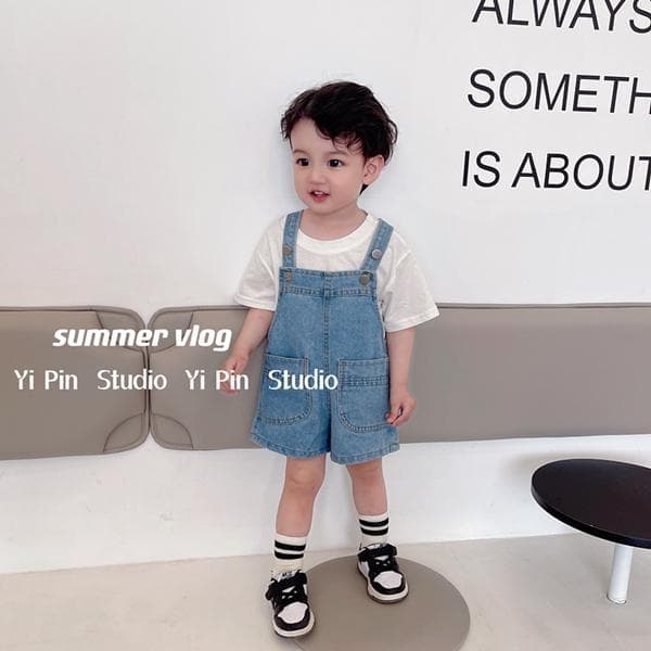 Baby Boy Summer Denim Overalls Shorts Children's Casual Suspender Shorts Fashion