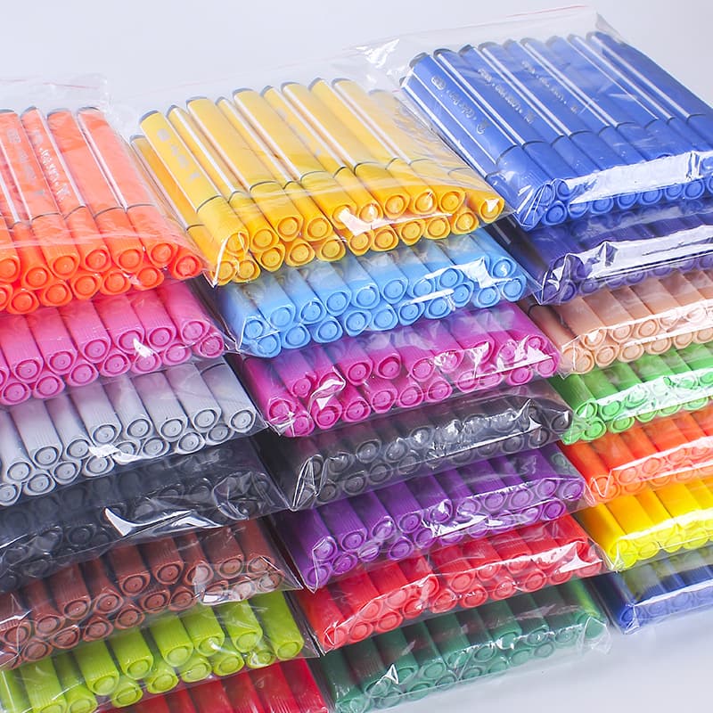 Triangular Watercolor Pens, Washable, Individual Colors: Red, Yellow, Blue, Green, Black, Gray, Brown, Single Wholesale for Common Refills