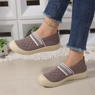 Breathable Flyknit Shoes Slip-On Soft Sole Loafer Shoes Factory Direct Drop Shipping Wholesale Women's Summer Shoes