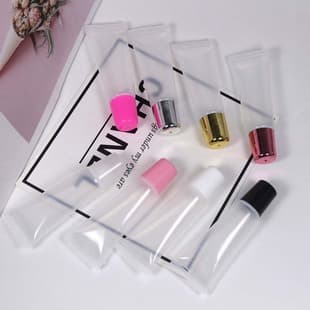 10ml 5ml Squeeze Lip Gloss Tube Color Rose Gold White Lip Gloss Refill Lipgloss Tube Portable