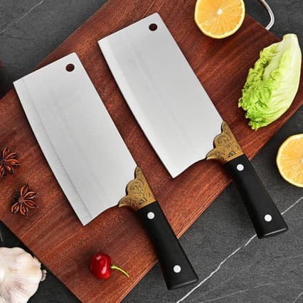Factory Ready-Made Stainless Steel Brushed Kitchen Knife Slicing Knife Striped Meat Cleaver Kitchen Slicing Knife Tool Internet Celebrity Knife