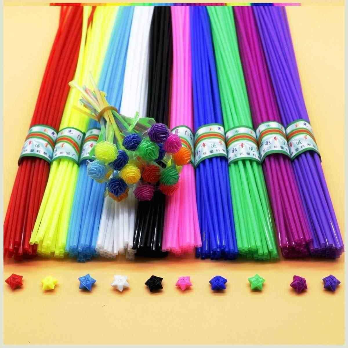 Star Folding Straws Five-Pointed Lucky Stars DIY Origami Plastic Tubes for Making Stars Wish Drift Bottle Other