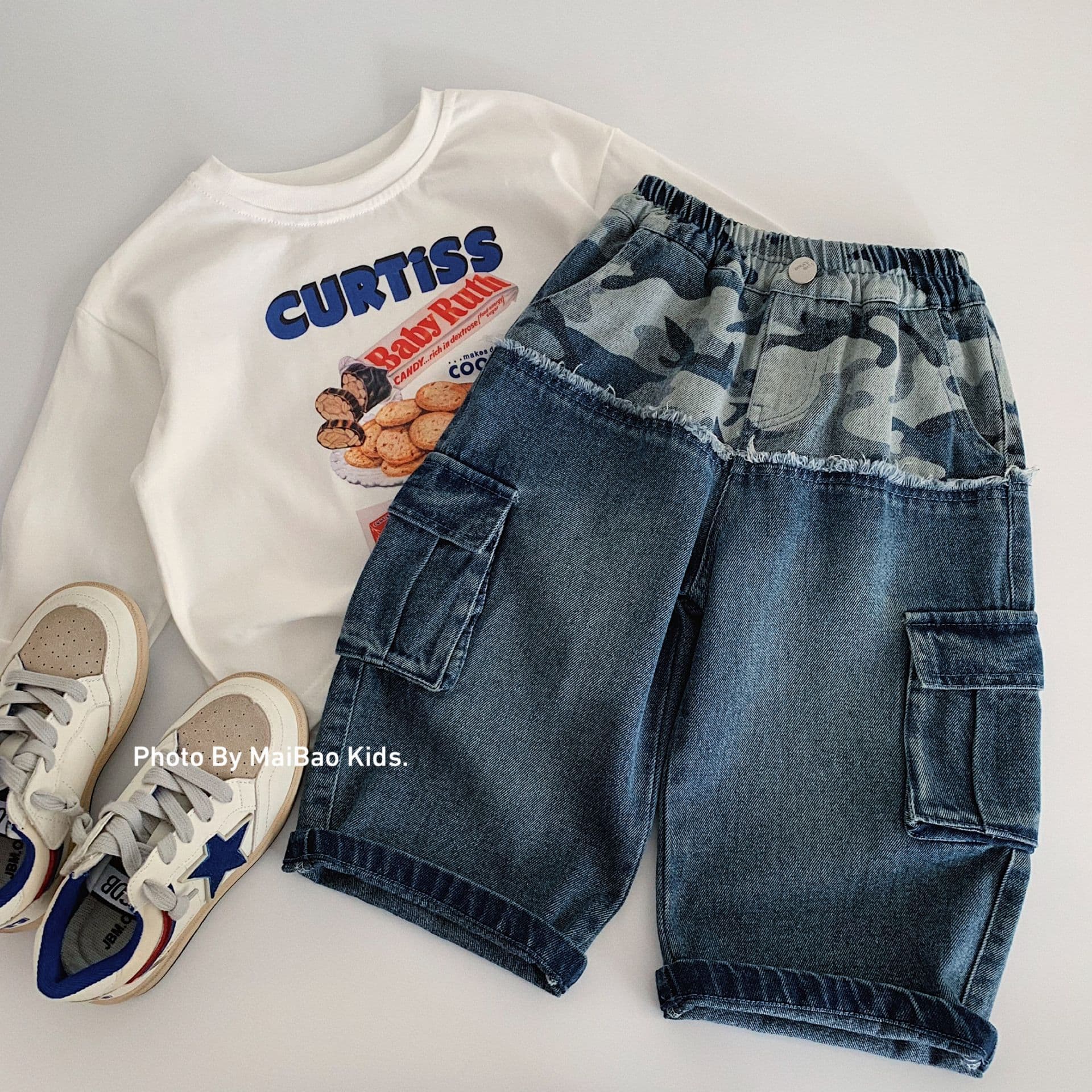 Maibao Kids Jeans 2026 Fall New Boys' Pocket Color-Block Loose Pants, Boys' Casual Pants Drop Shipping